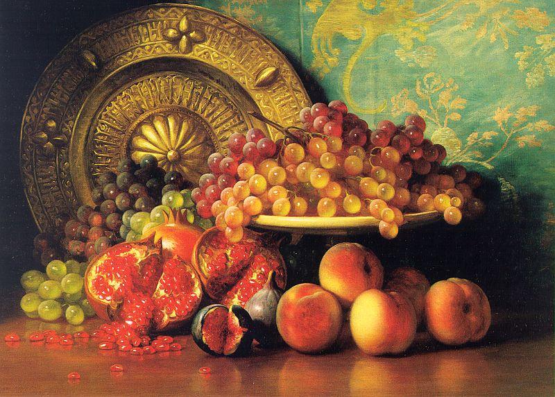  Figs, Pomegranates, Grapes and Brass Plate